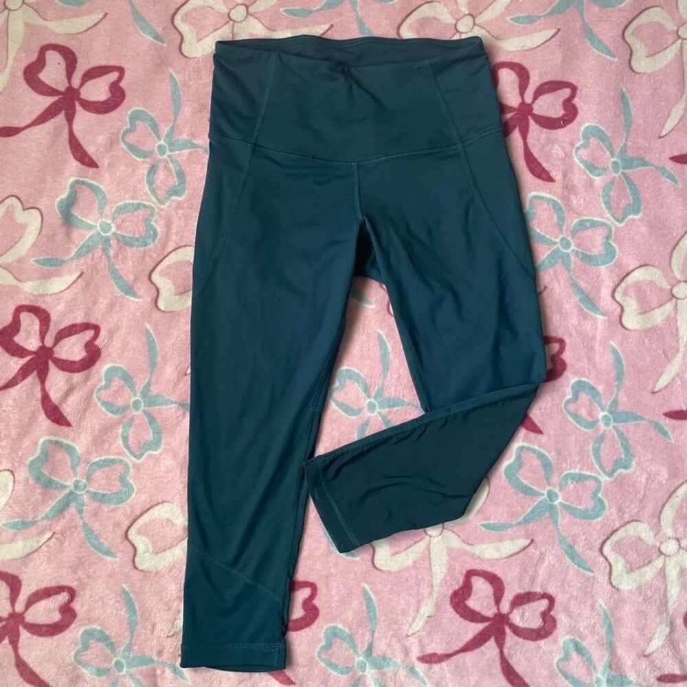 Active Life Workout Sheer Leggings Teal Blue Size Medium